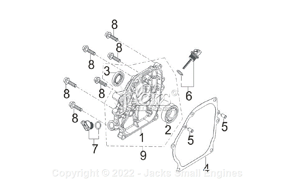 Be 85570070 Powerease R225 Engine Parts Diagram For Parts List 3 Crankcase Cover 5540