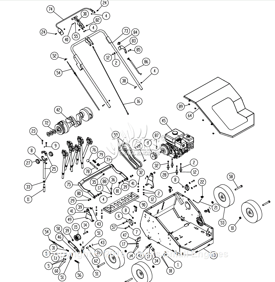 Billy Goat PL2500H Parts Diagram for Full Assembly