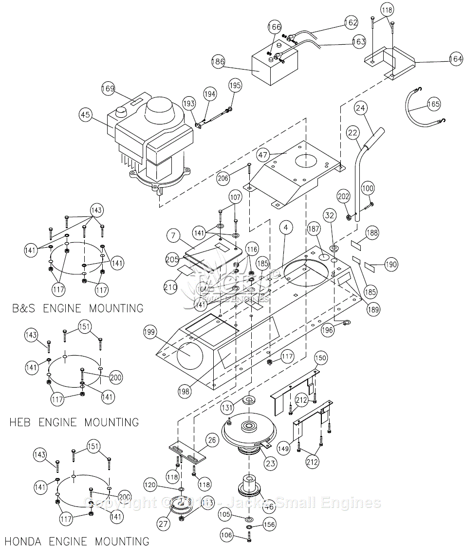 Billy Goat BC2403HEB Parts Diagram for Engine&Base Assembly