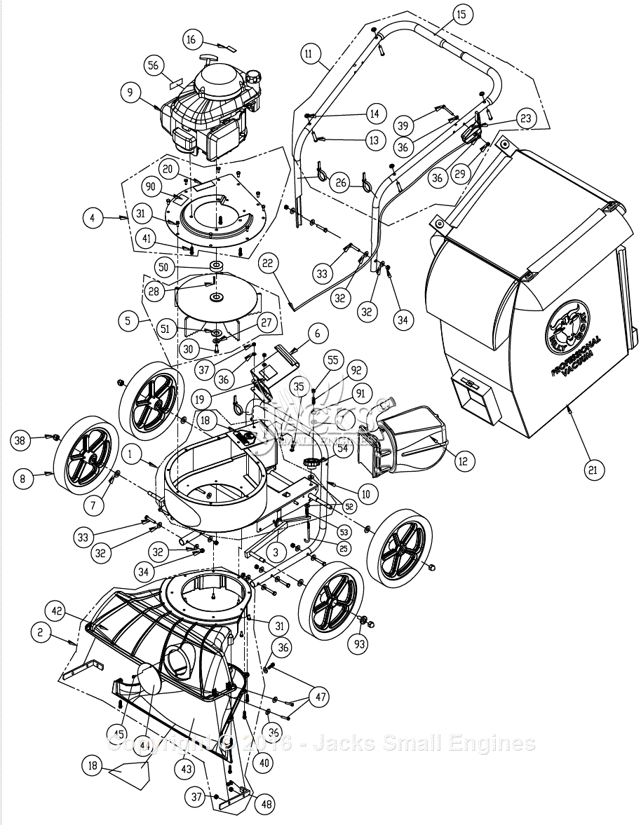 Billy Goat KV600FB Parts Diagram for Full Assembly