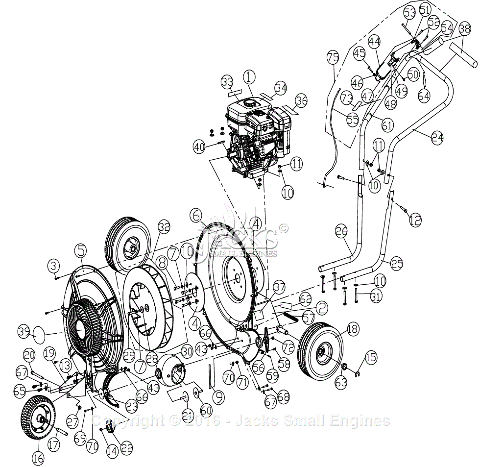 Billy Goat F601V Parts Diagram for Full Assembly