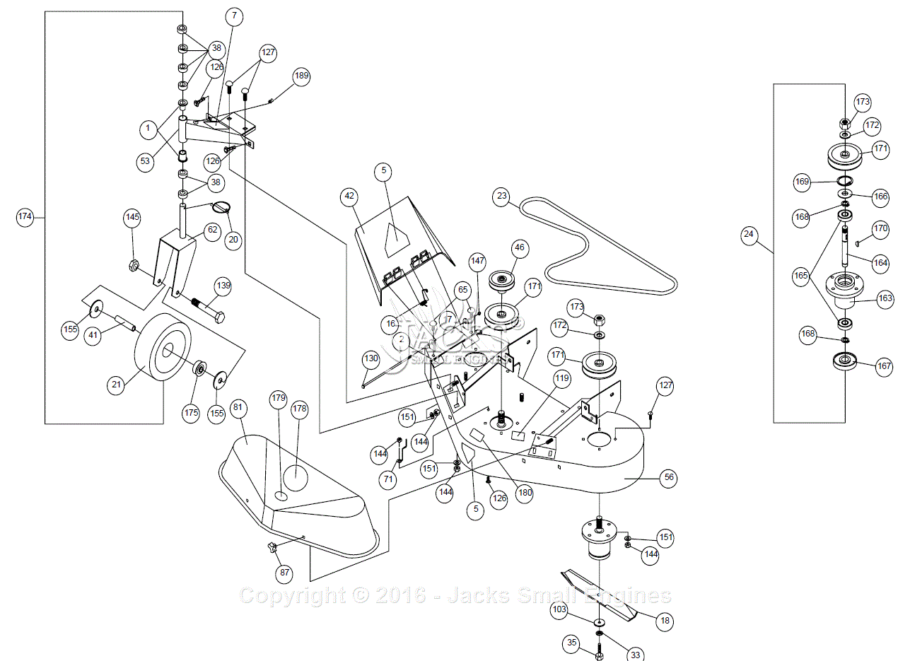 Billy Goat FM3301E Parts Diagram for Blade Assembly