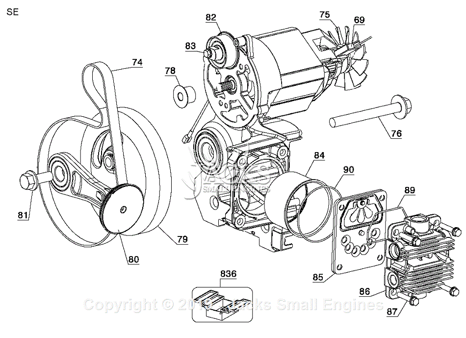 Black & Decker 9526 Parts Diagram for Air Pump