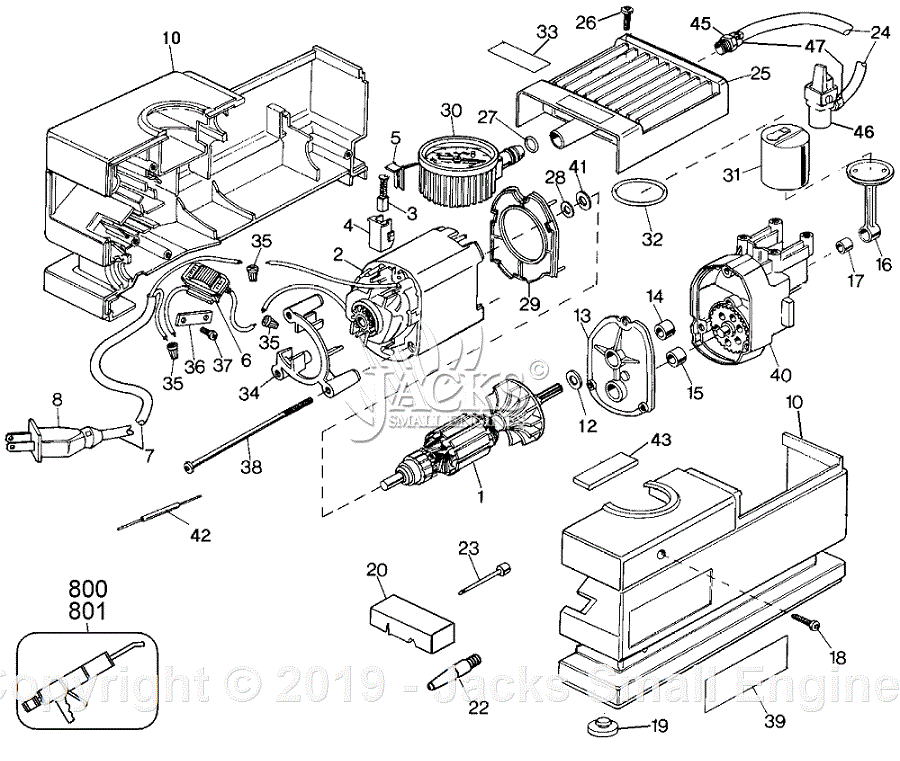 Black & Decker 9527 Parts Diagram for Air Pump