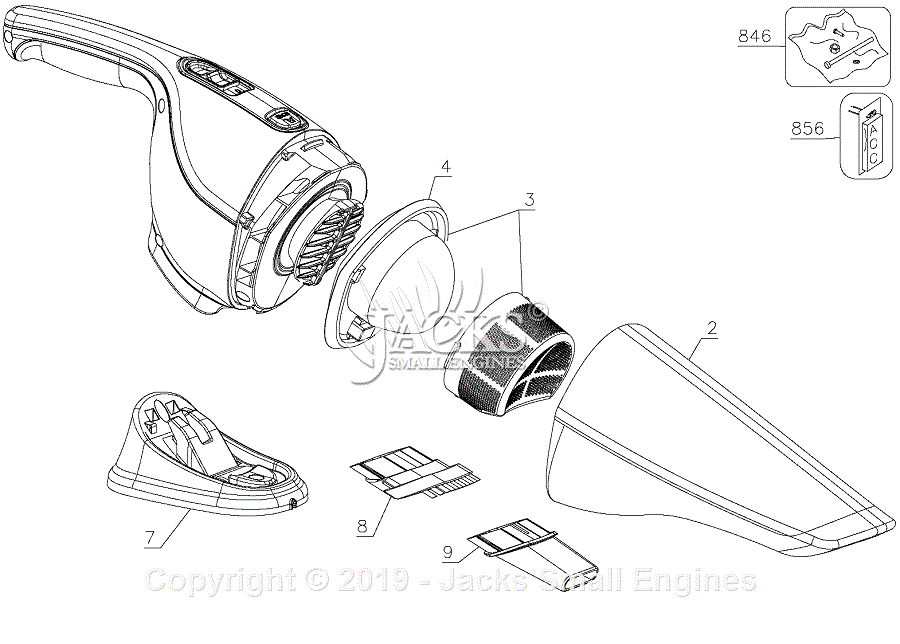 Black Decker BDH9600CHV Parts Diagram for Vacuum