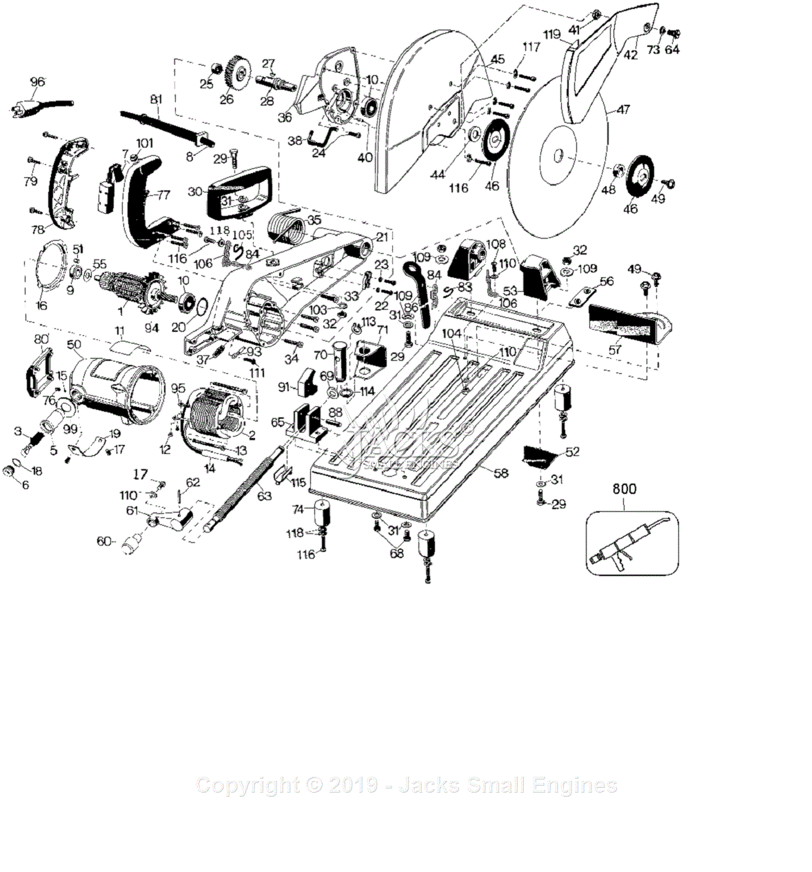 Black & Decker 1703-1 Parts Diagram for Miter Saw
