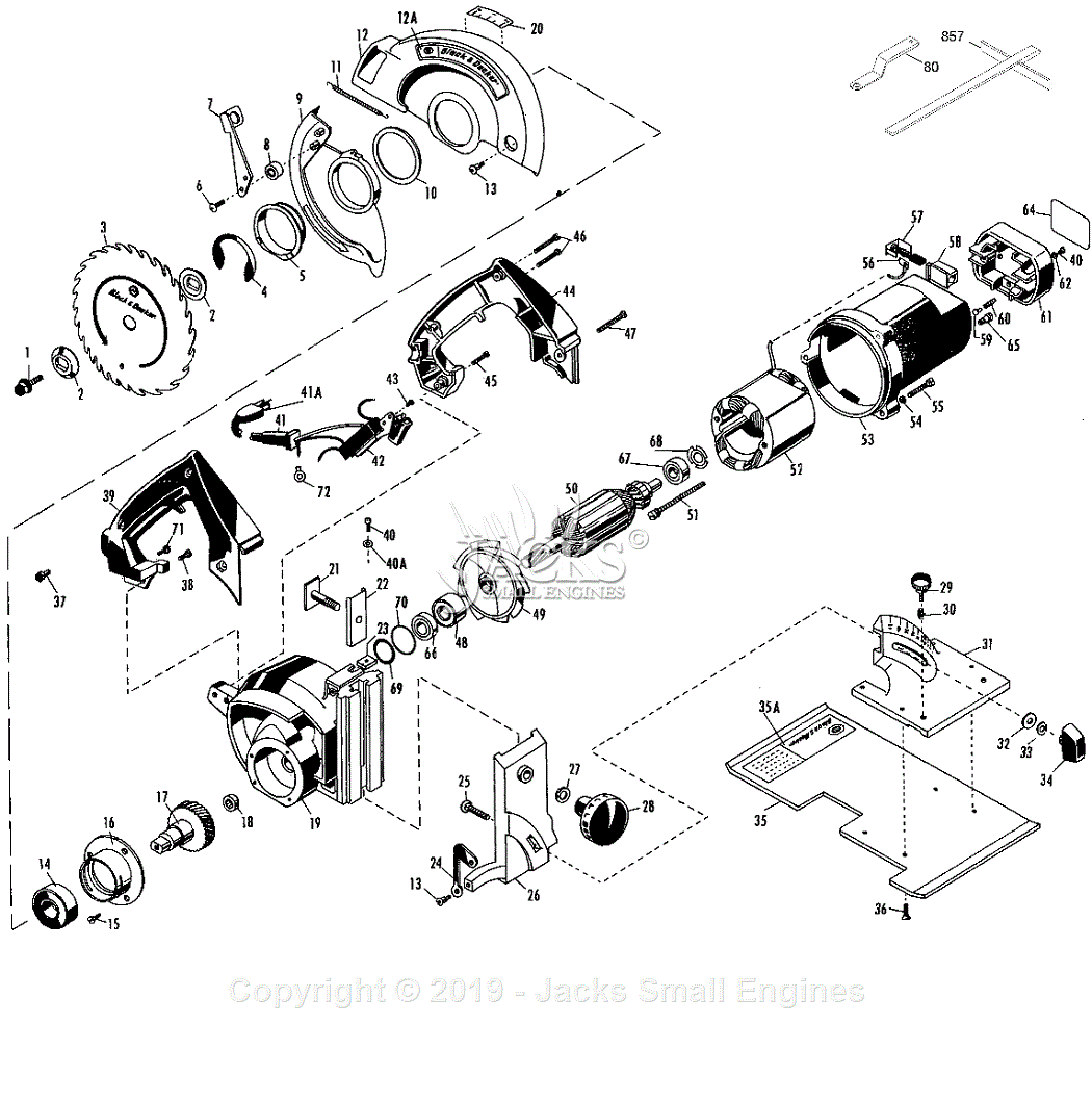 Black & Decker 3037-09 type 2 Parts Diagram for Circ Saw