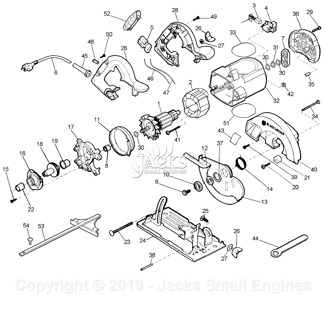 Black & Decker 7359-B2 type 4 Parts Diagram for Circ Saw