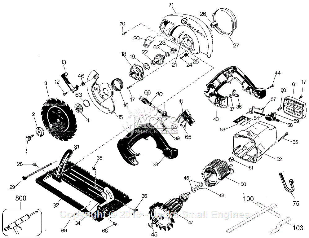 Black Decker 7390 type 4 Parts Diagram for Circ Saw