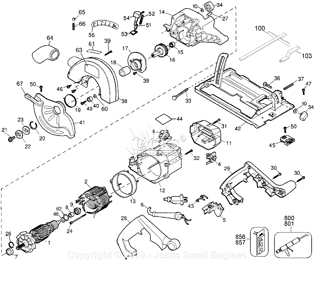 Black Decker BD3100 type 1 Parts Diagram for Circ Saw