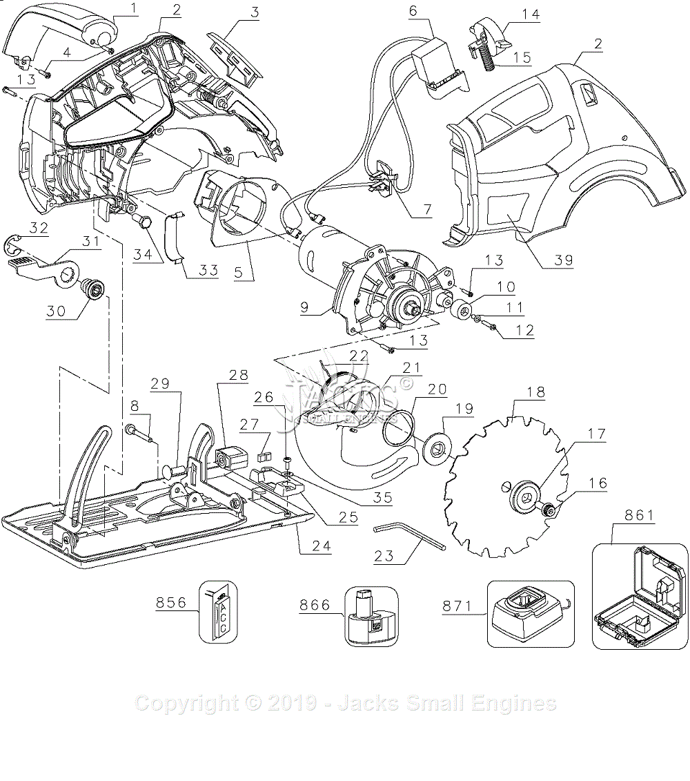 Black Decker CS144 Parts Diagram for Circ Saw