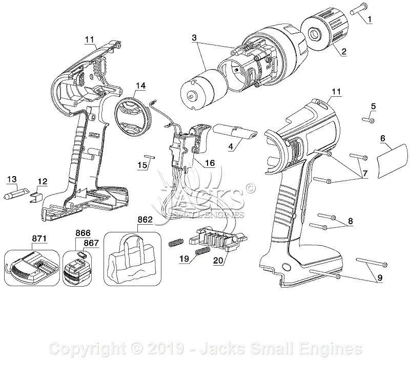 Black & Decker BD18PSK Parts Diagram for Drill