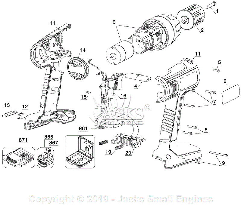 Black & Decker FS14PS Parts Diagram for Drill