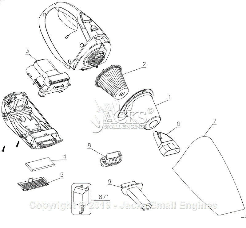 Black Decker CHV1400 Parts Diagram for Handvac