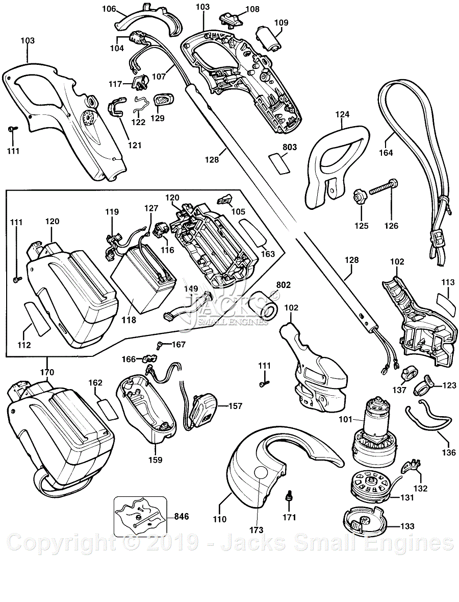 Black & Decker CST1200 Type 2 Parts Diagram for Grass Trimmer