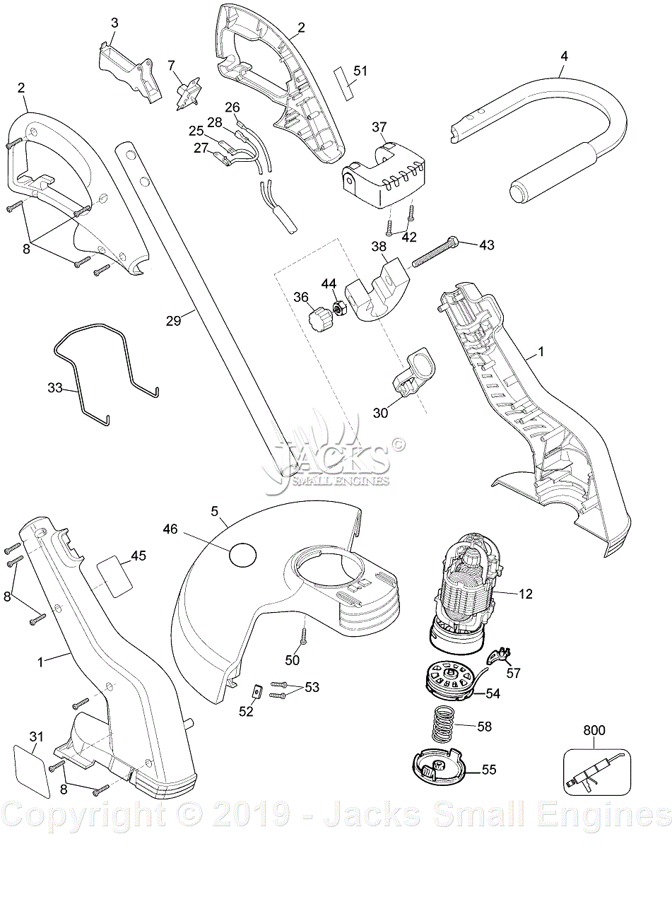 Black & Decker GH750 Parts Diagram for Grass Trimmer