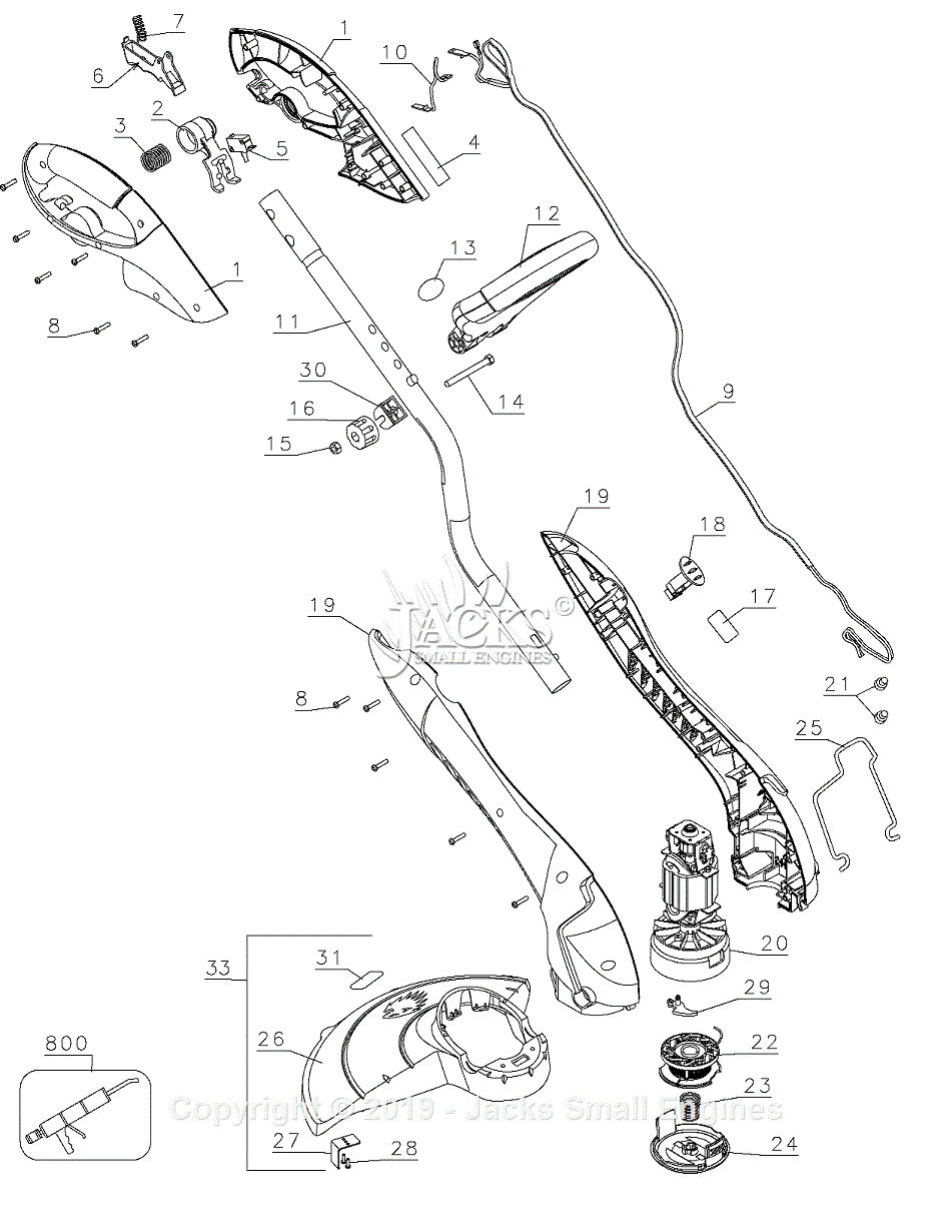 Black & Decker GH900 Type 2 Parts Diagram for Grass Trimmer