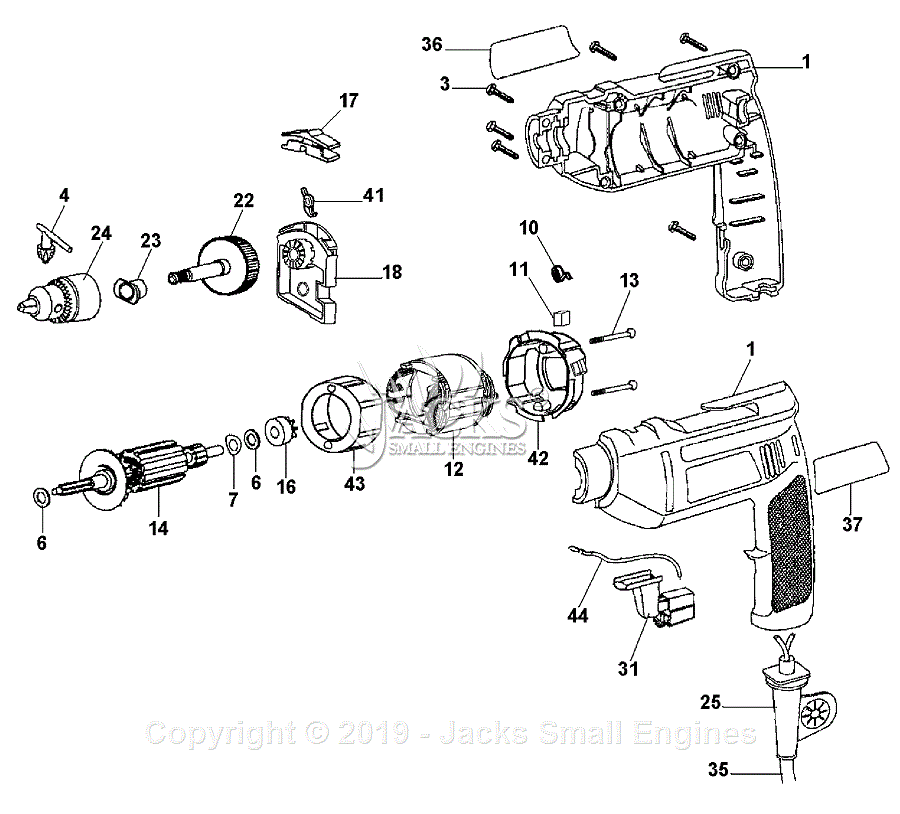 Black Decker 7935 B3 Type 2 Parts Diagram for Drill