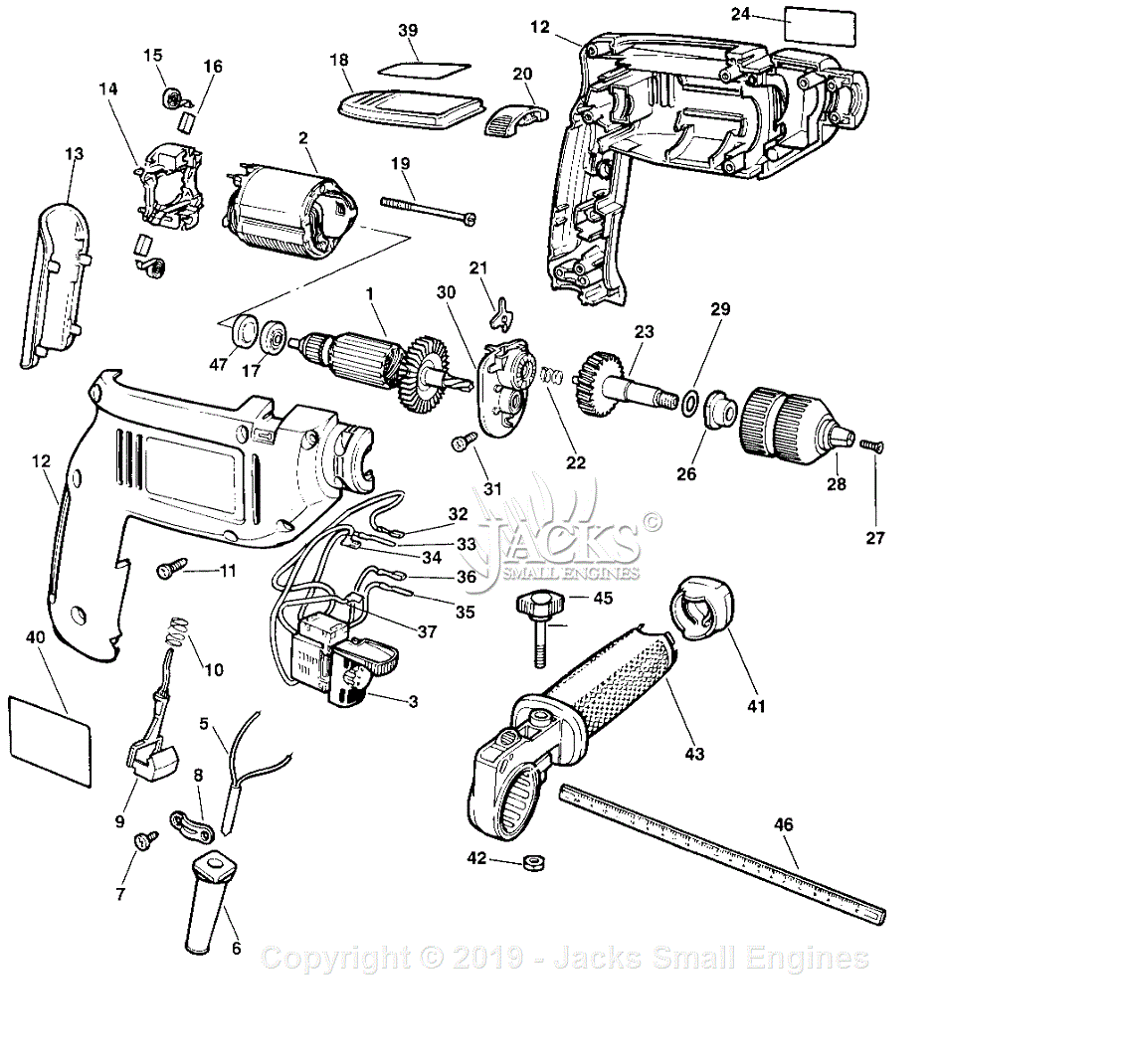 Black & Decker GH700 Type 1 Parts Diagrams