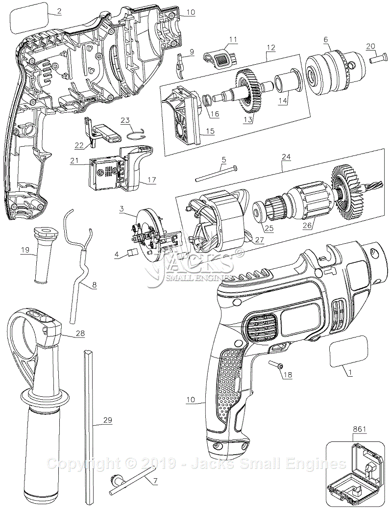 Black Decker TM550KP B3LZ Parts Diagram for Drill