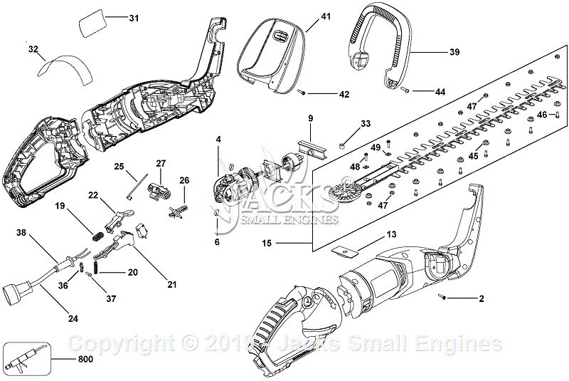 Black & Decker HH2450 Type 3 Parts Diagram for Hedge Trimmer