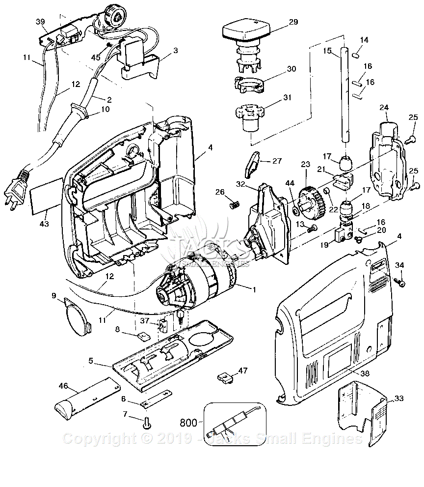 Black & Decker 7588 Type 1 Parts Diagram for Jigsaw