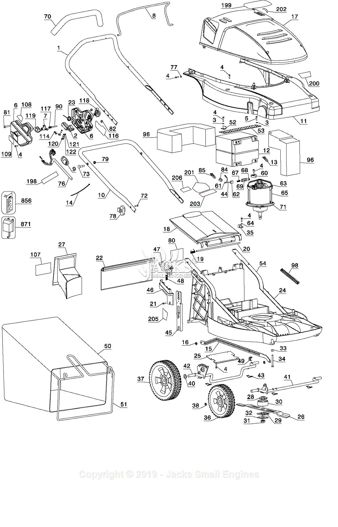 Black Decker CMM1200 Type 4 Parts Diagram for Mower