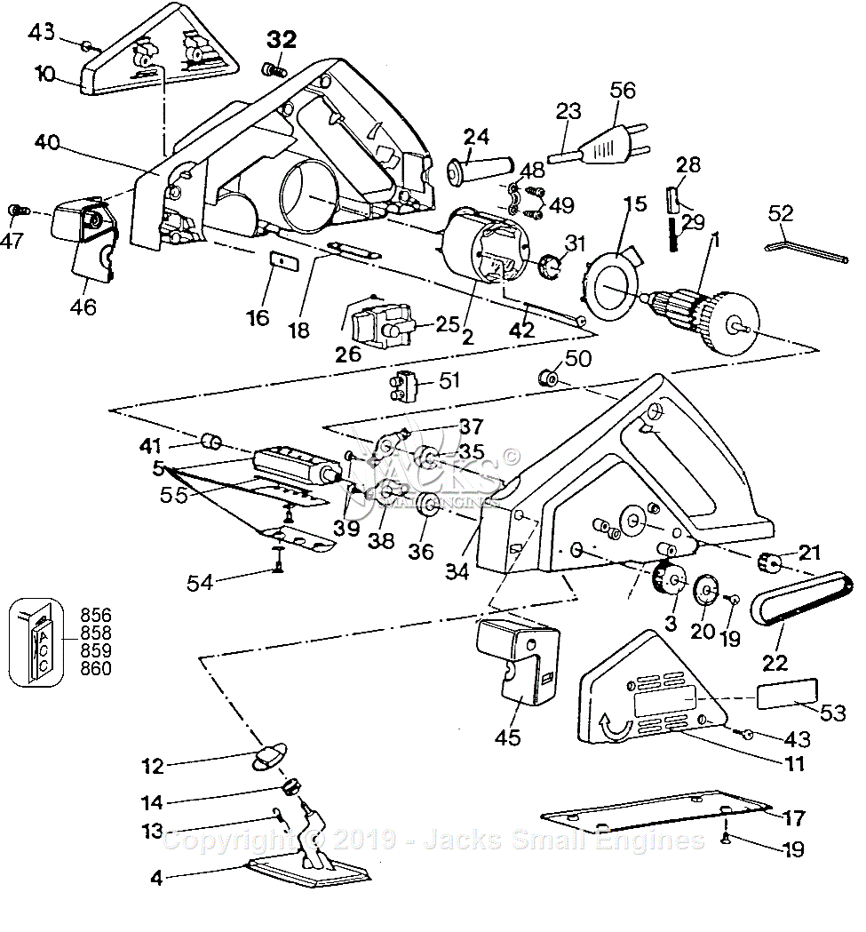 Black & Decker 7696 Type 1 Parts Diagram for Planer