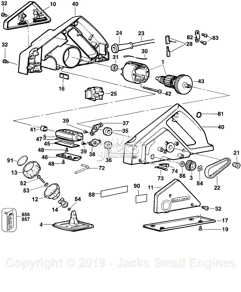 Black & Decker 7696 Type 6 Parts Diagram for Planer
