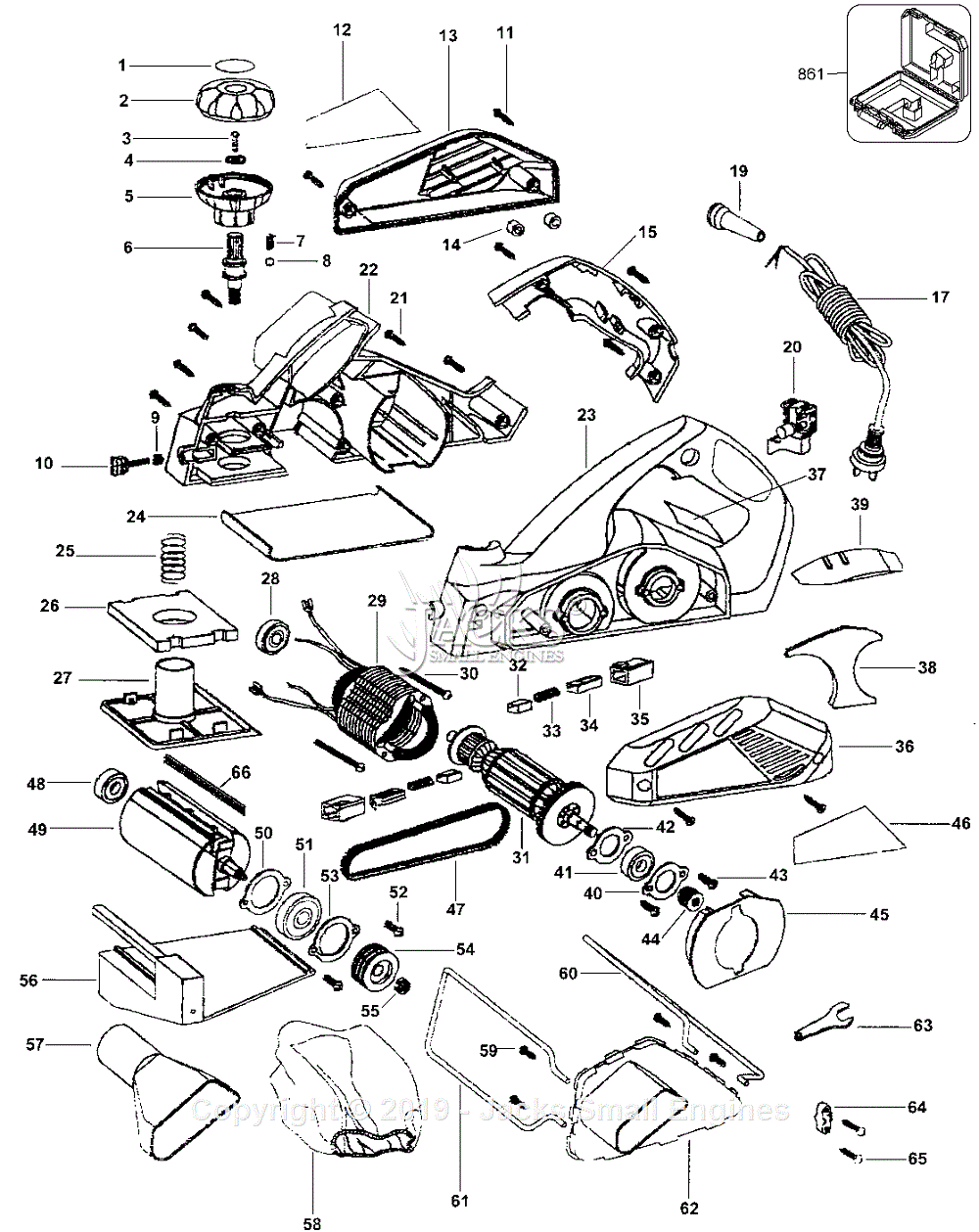 Black Decker 7698 B2 Type 2 Parts Diagram for Planer