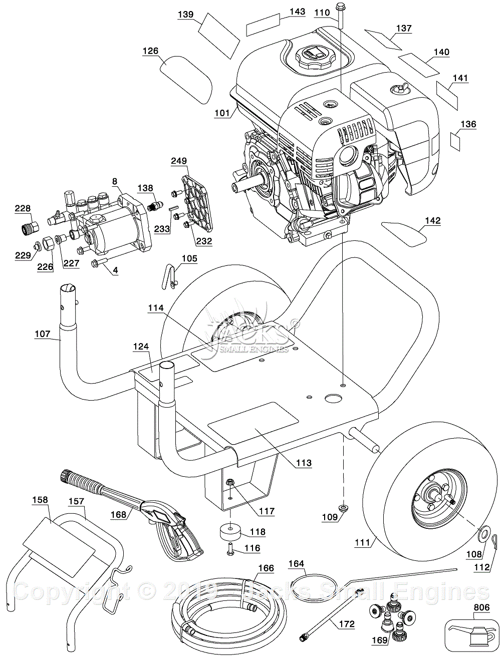 Black & Decker BDP2600 Type 2 Parts Diagram for Pressure Washer