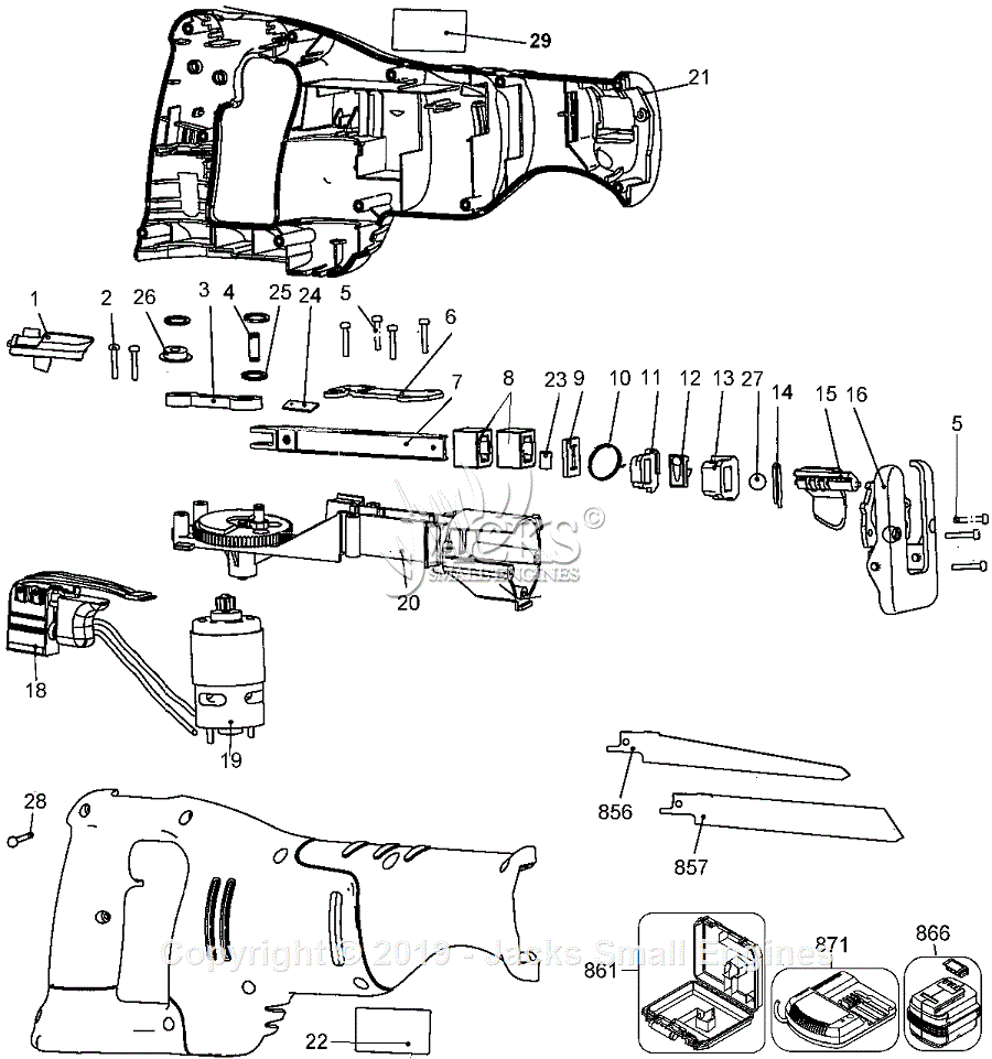 Black & Decker CRS144K Type 2 Parts Diagram for Saw