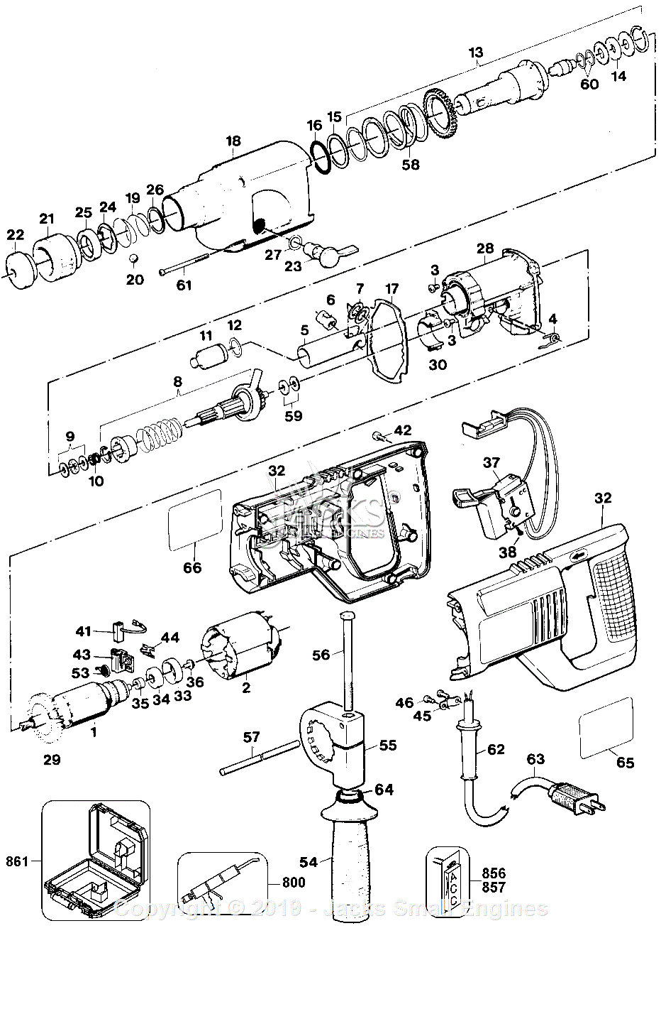 Black & Decker 5054K Type 100 Parts Diagram for Rotary Tool