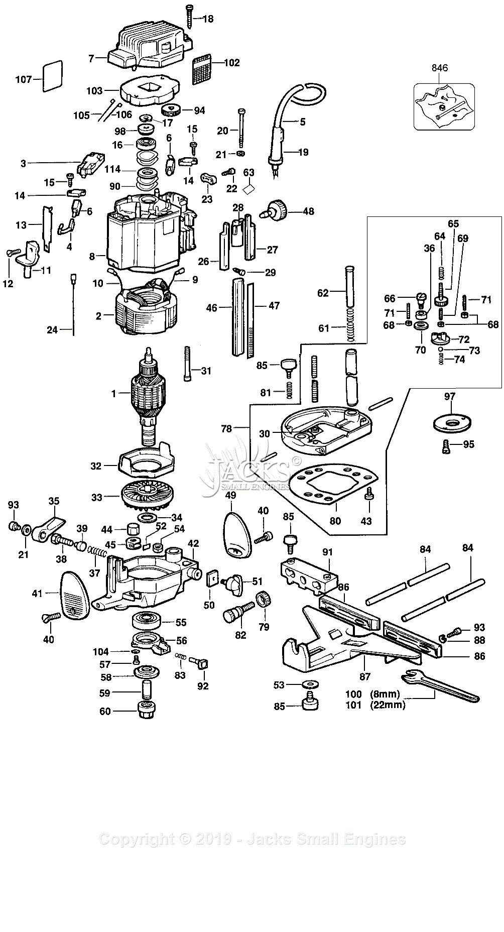 Black & Decker 3338 Type 3 Parts Diagram For Router