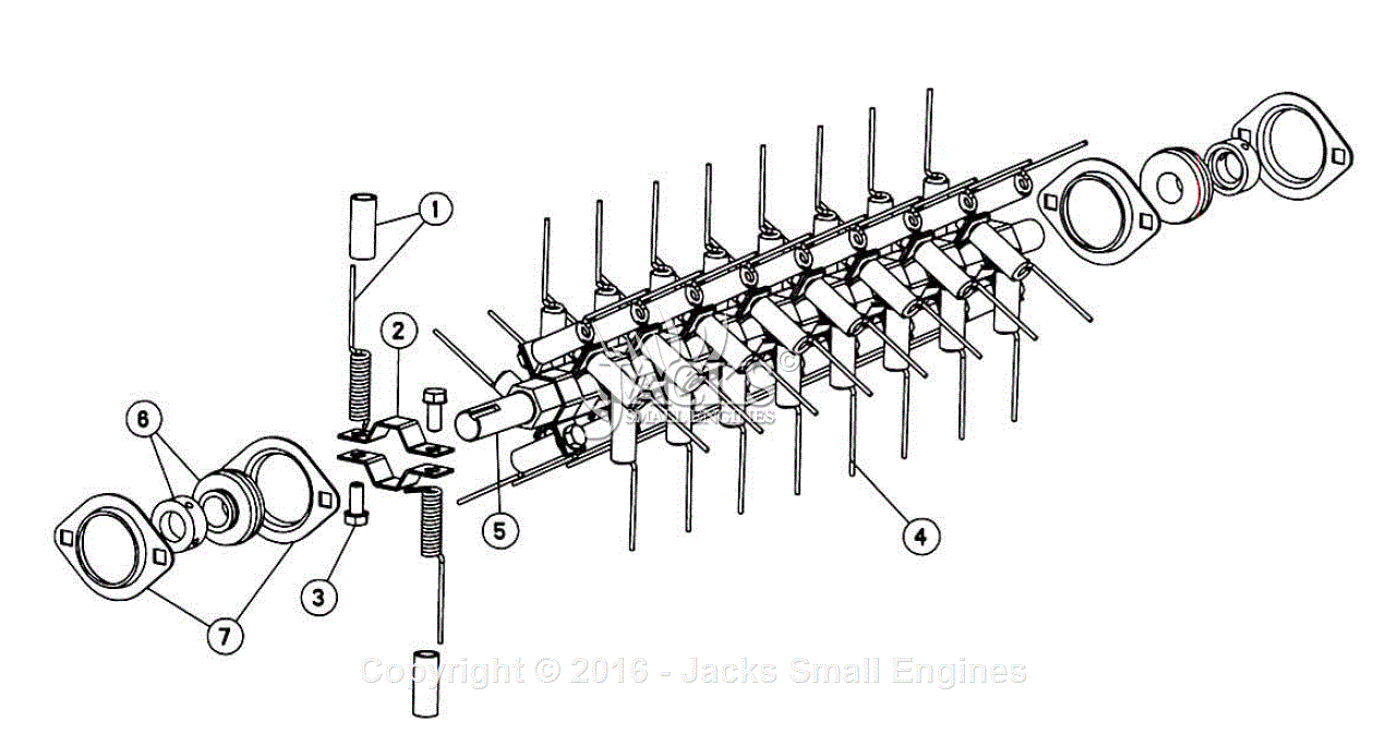 Bluebird C18 (2002-12) Parts Diagram for Spring Tine Reel