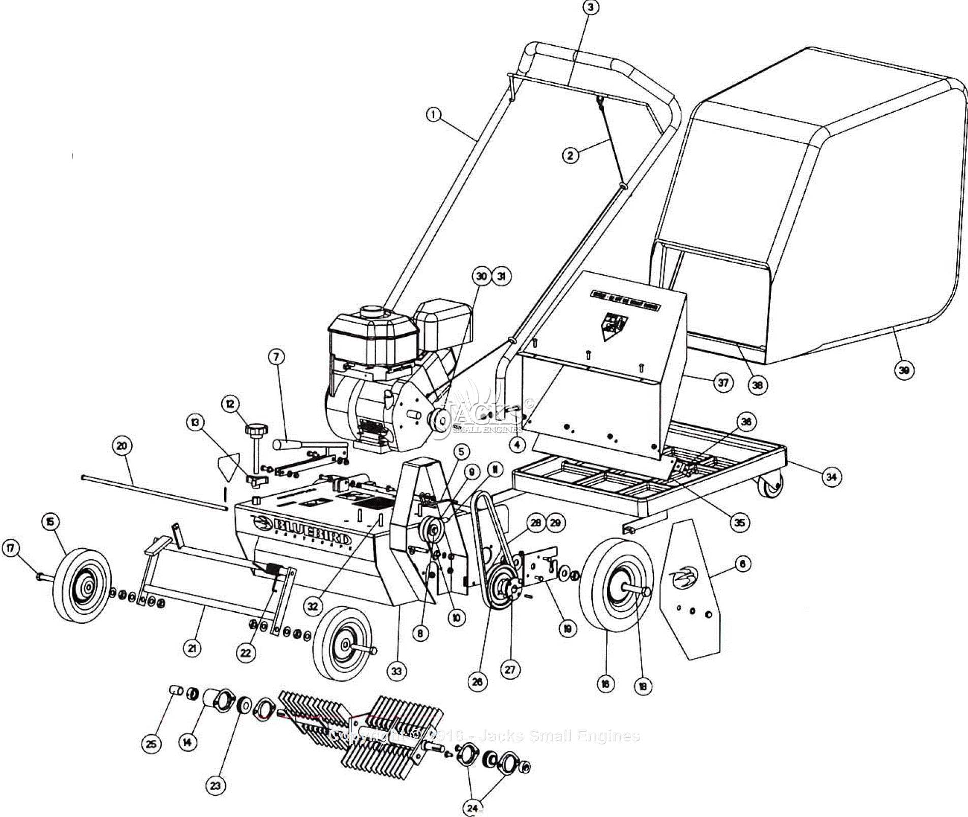 Bluebird P18 (2002-12) Parts Diagram for Full Assembly