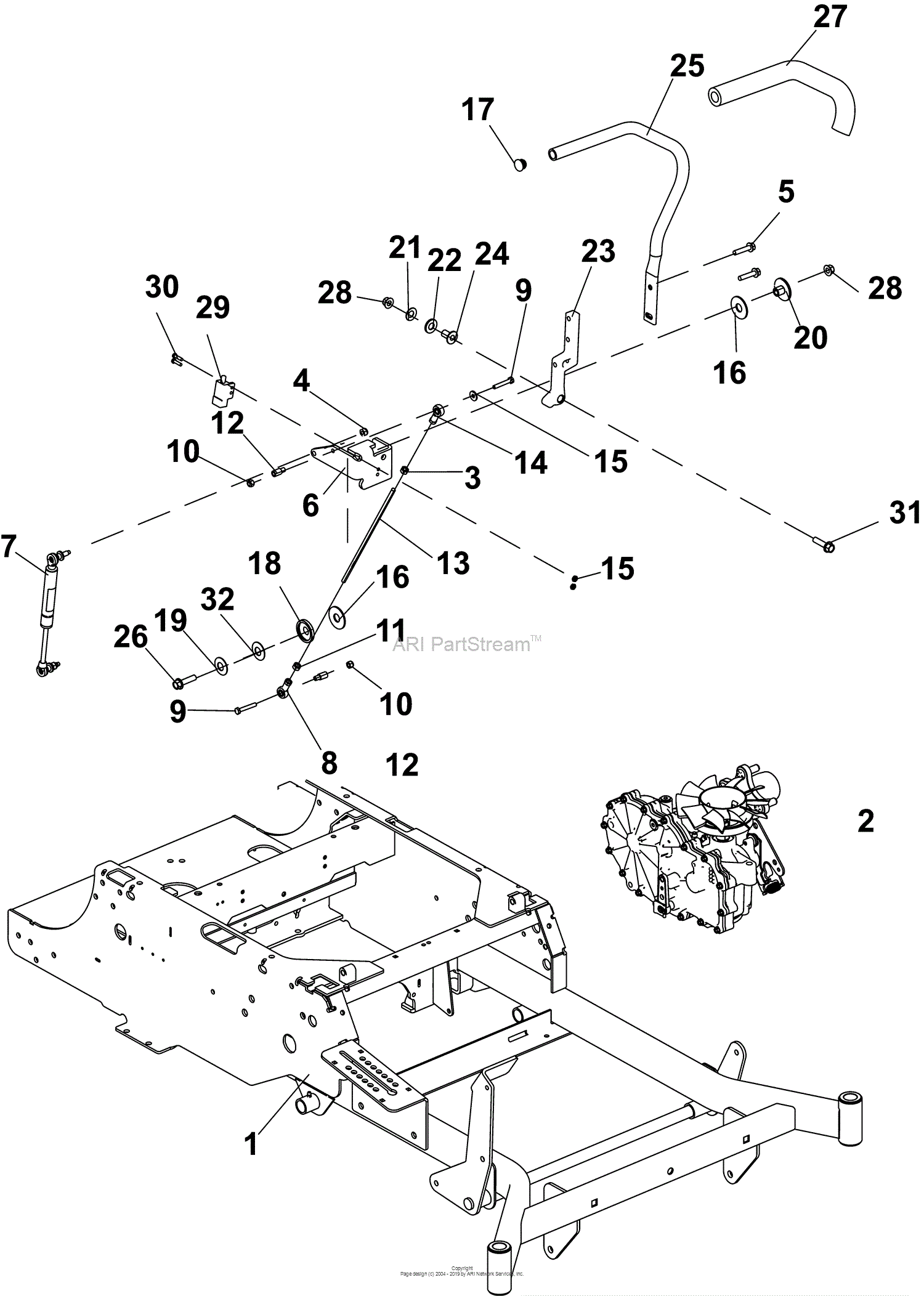 Bunton, Bobcat, Ryan 942602 CRZ FR691V KAW W/61 SIDE DISCHARGE Parts