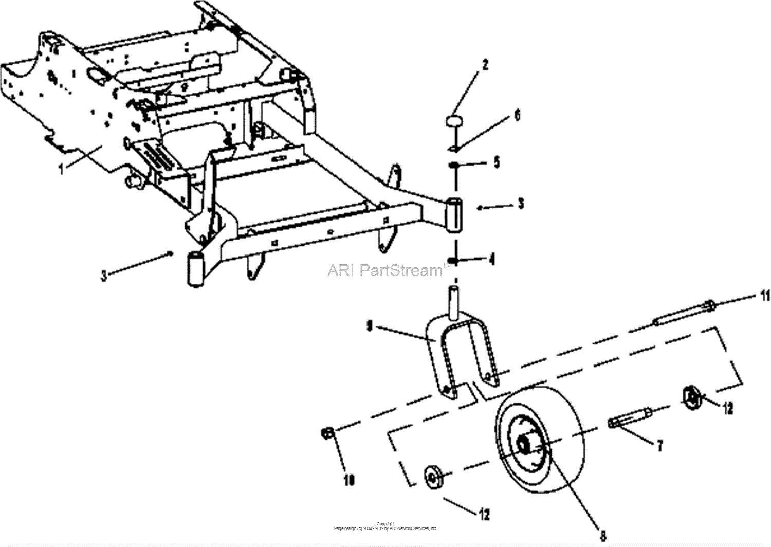 Bunton Bobcat Ryan 942600 Sn 0 699 Crz Fr600v Kaw W 48 Side Discharge Parts Diagram For