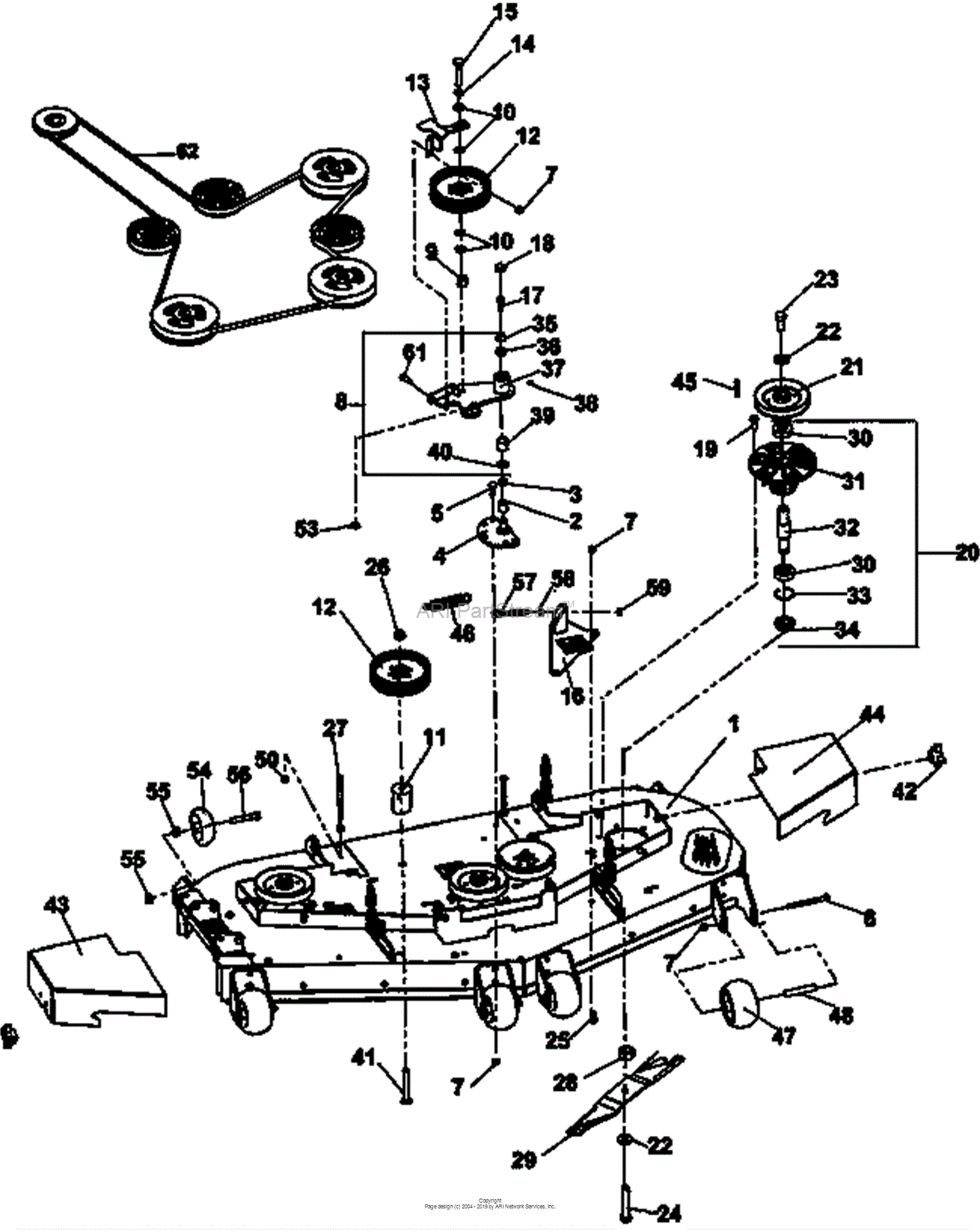 Bunton Bobcat Ryan 942409j Fastcat Pro Efi Kohler Ecv749 W 61 Side Discharge Parts Diagram For