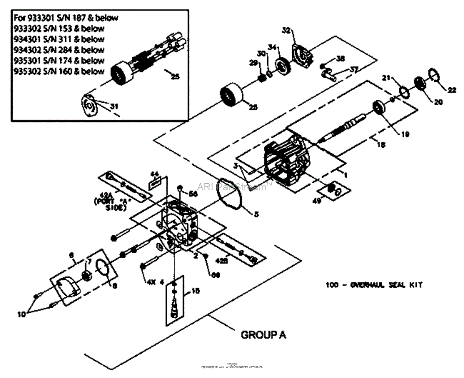 Bunton, Bobcat, Ryan 934307 48 HYDRO MID-18HP ES KAW FS Parts 