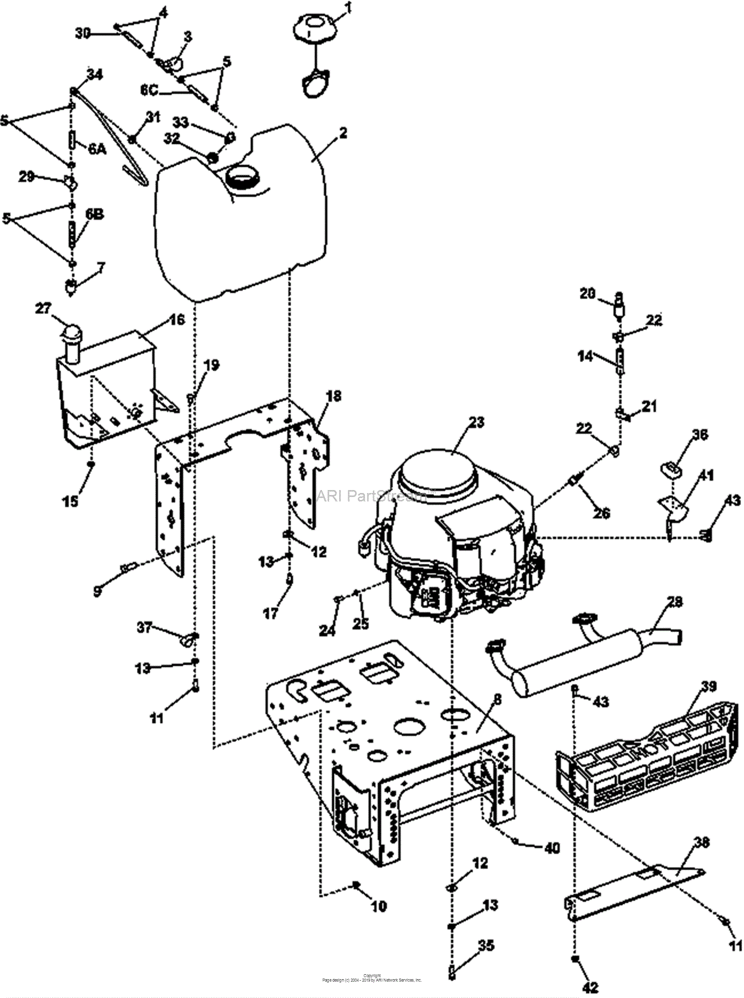 Bunton, Bobcat, Ryan 933305J 36 HYDRO MID-16HP KAW FS Parts Diagram for ...