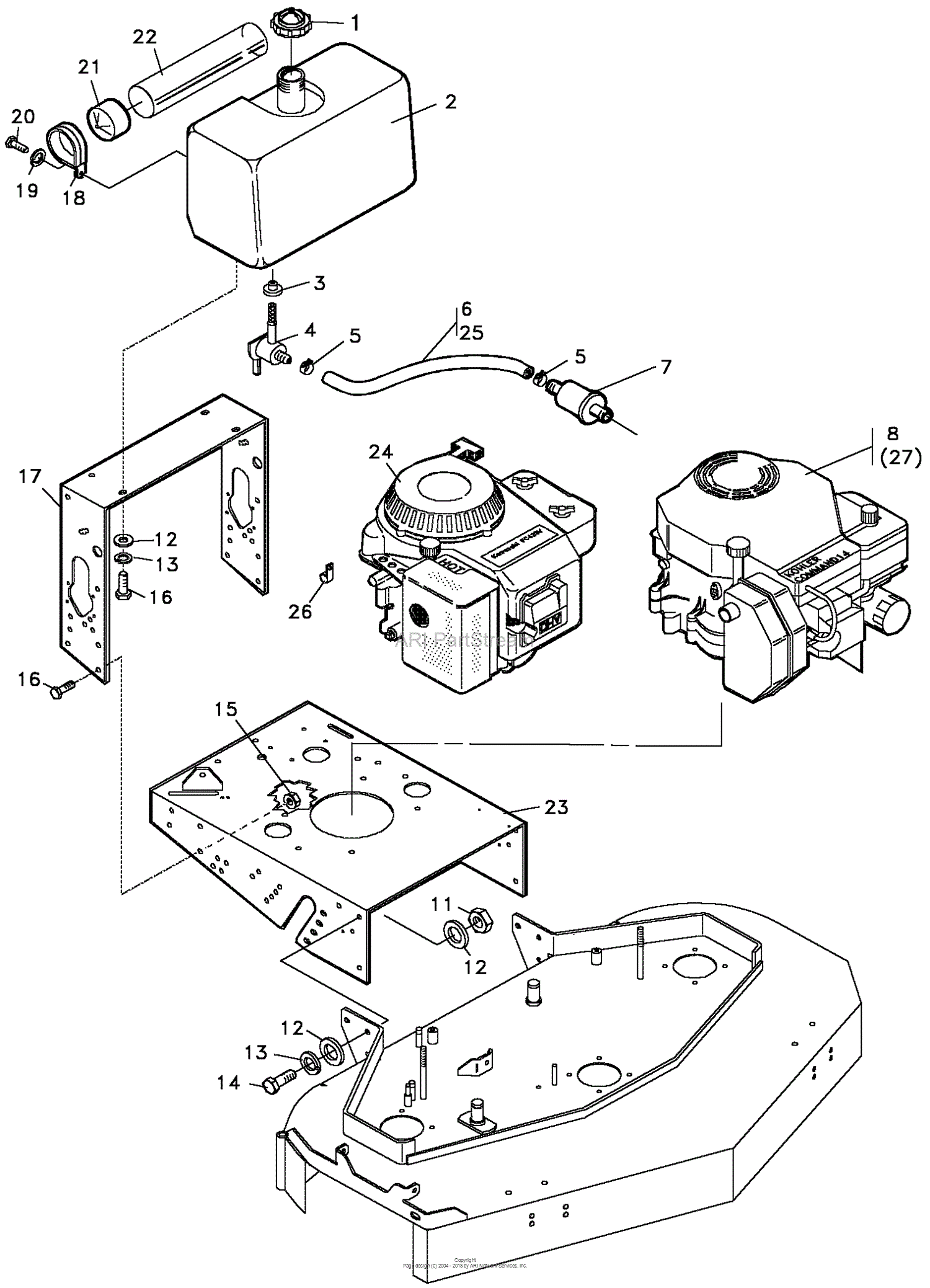 Bunton, Bobcat, Ryan 930101 All - MIDSIZE POWER UNIT 14HP KAWASAKI ...