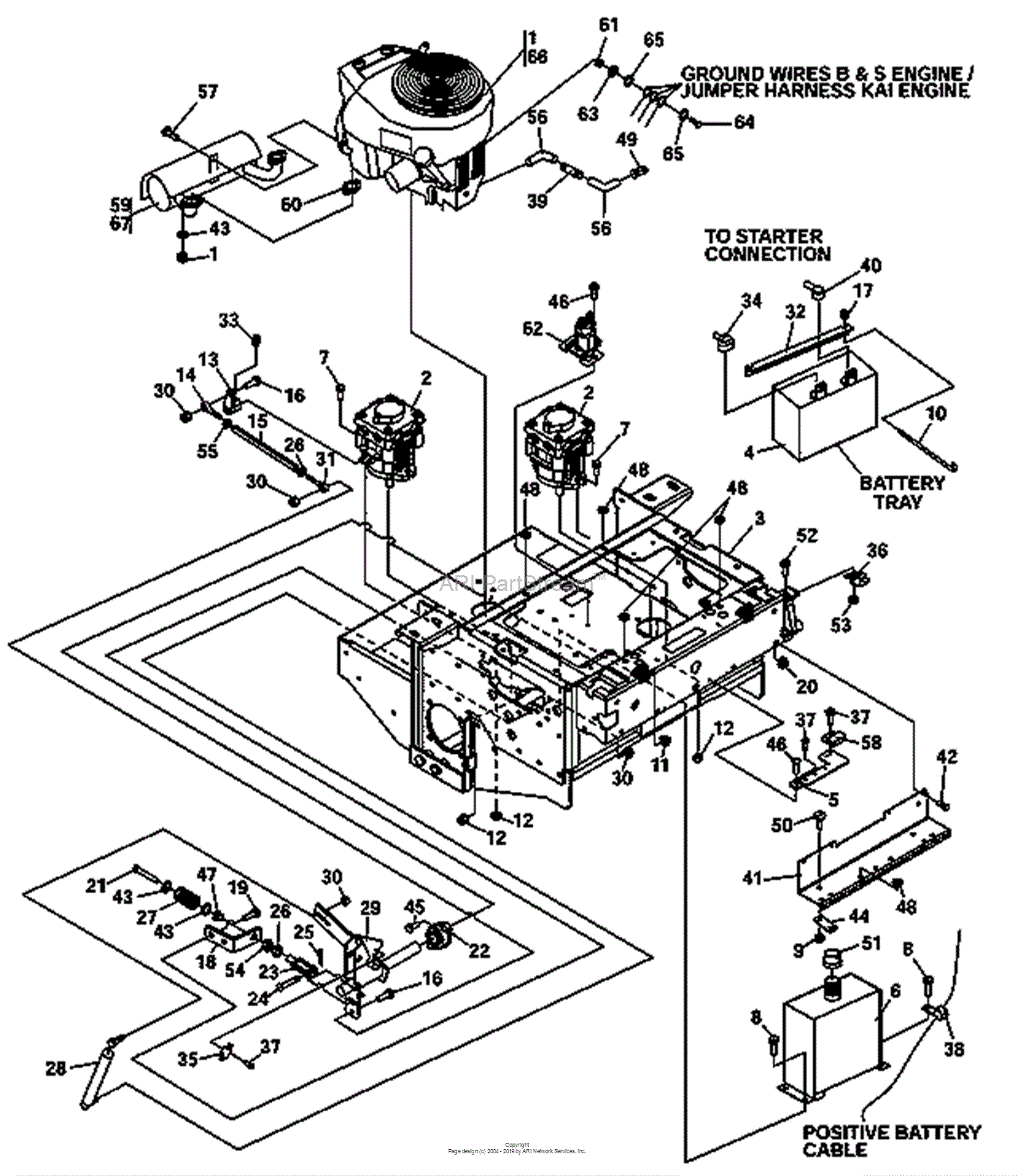 Bunton, Bobcat, Ryan 942218F 19HP KAI W/52 SIDE DISCHARGE Parts Diagram ...