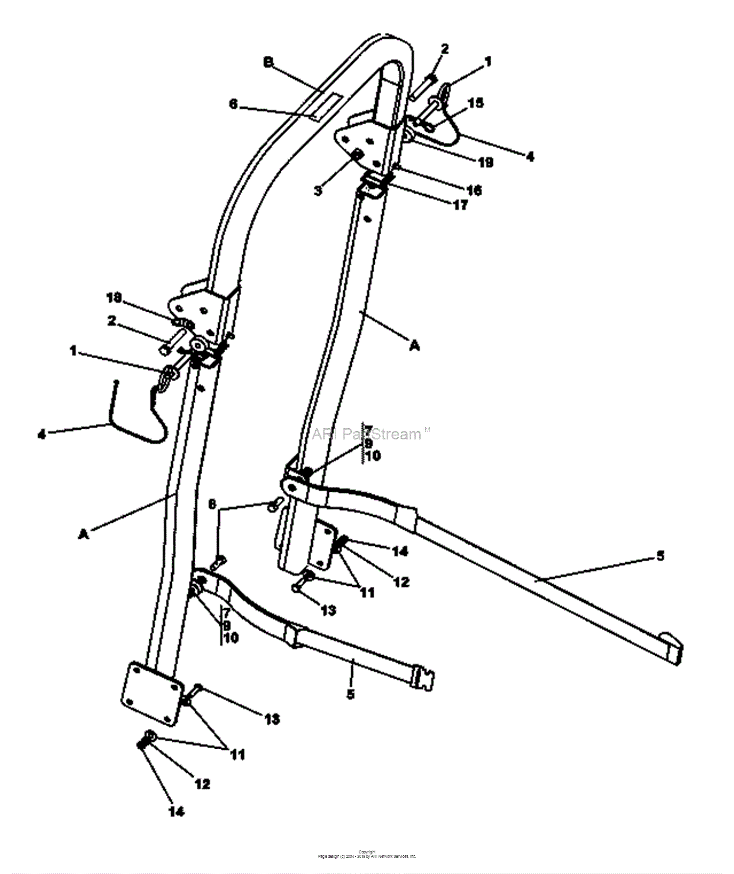 Bunton Bobcat Ryan 942252f Procat 26hp Kaw W 61 Side Discharge Parts Diagram For Folding Rops