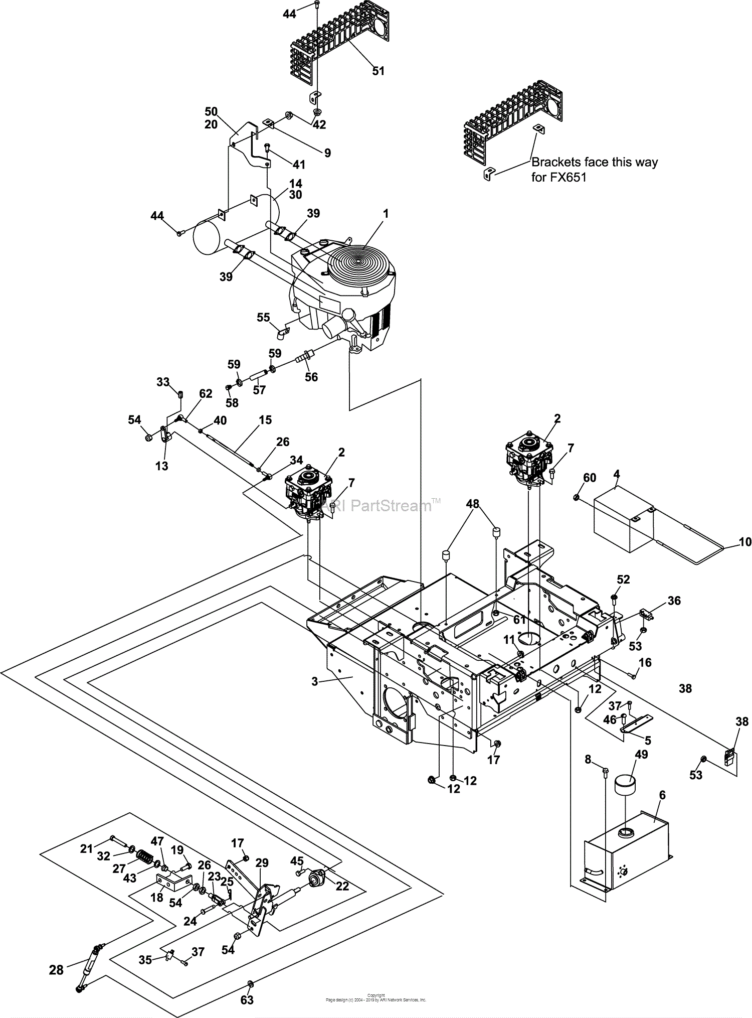 Bunton, Bobcat, Ryan ProCat Parts Diagram for UPPER ENGINE DECK ASSY