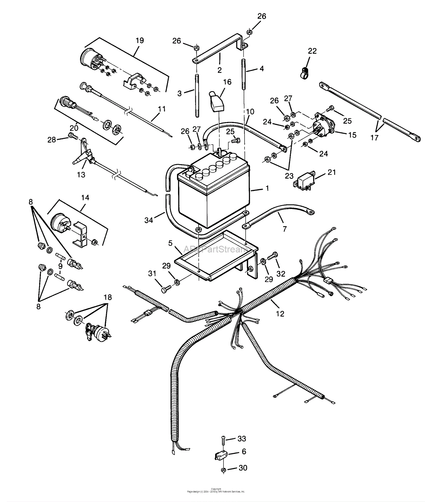 Bunton, Bobcat, Ryan R-54K All - MIDSIZE Parts Diagram for ELECTRICAL GROUP