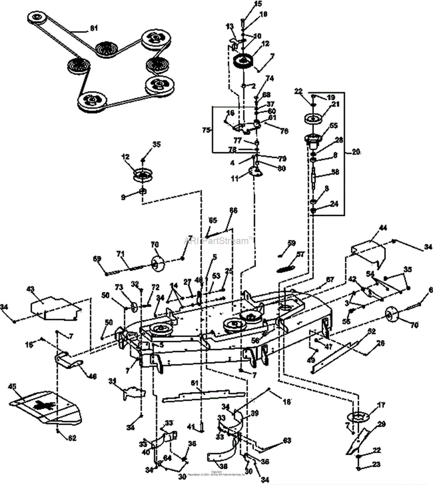 Bunton, Bobcat, Ryan 942612 XRZ FR730V KAW W/61 SIDE DISCHARGE Parts ...