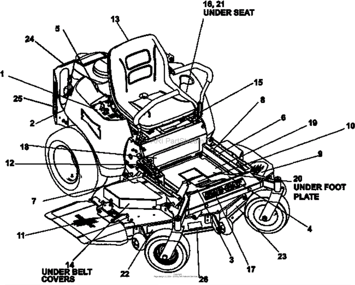 Bunton, Bobcat, Ryan 942622 s/n 0000 AND ABOVE XRZ PRO FX730V KAW W/61