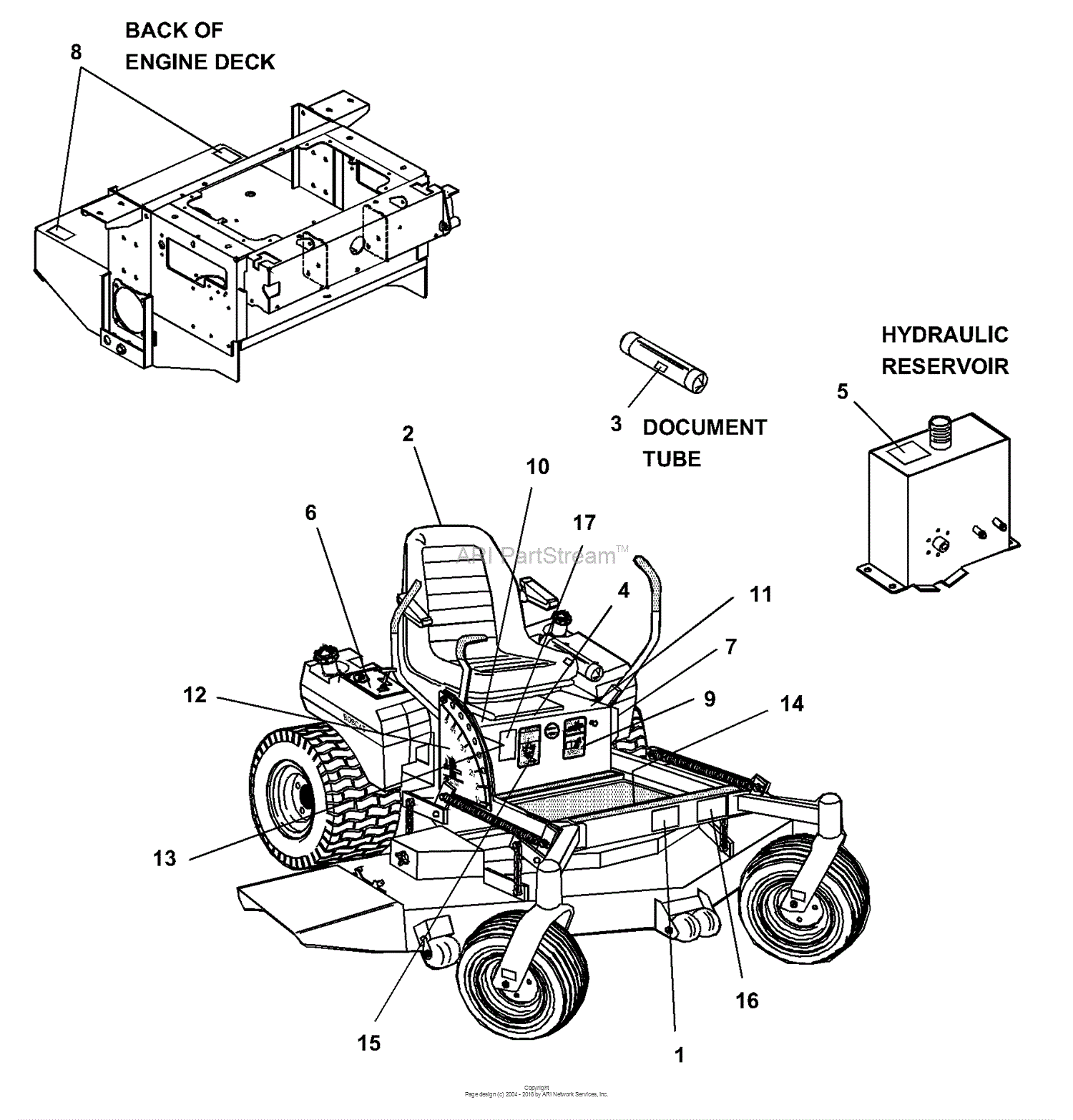 Bunton, Bobcat, Ryan 942211 - 218ES 18HP B&S W/52 Side Discharge Parts ...