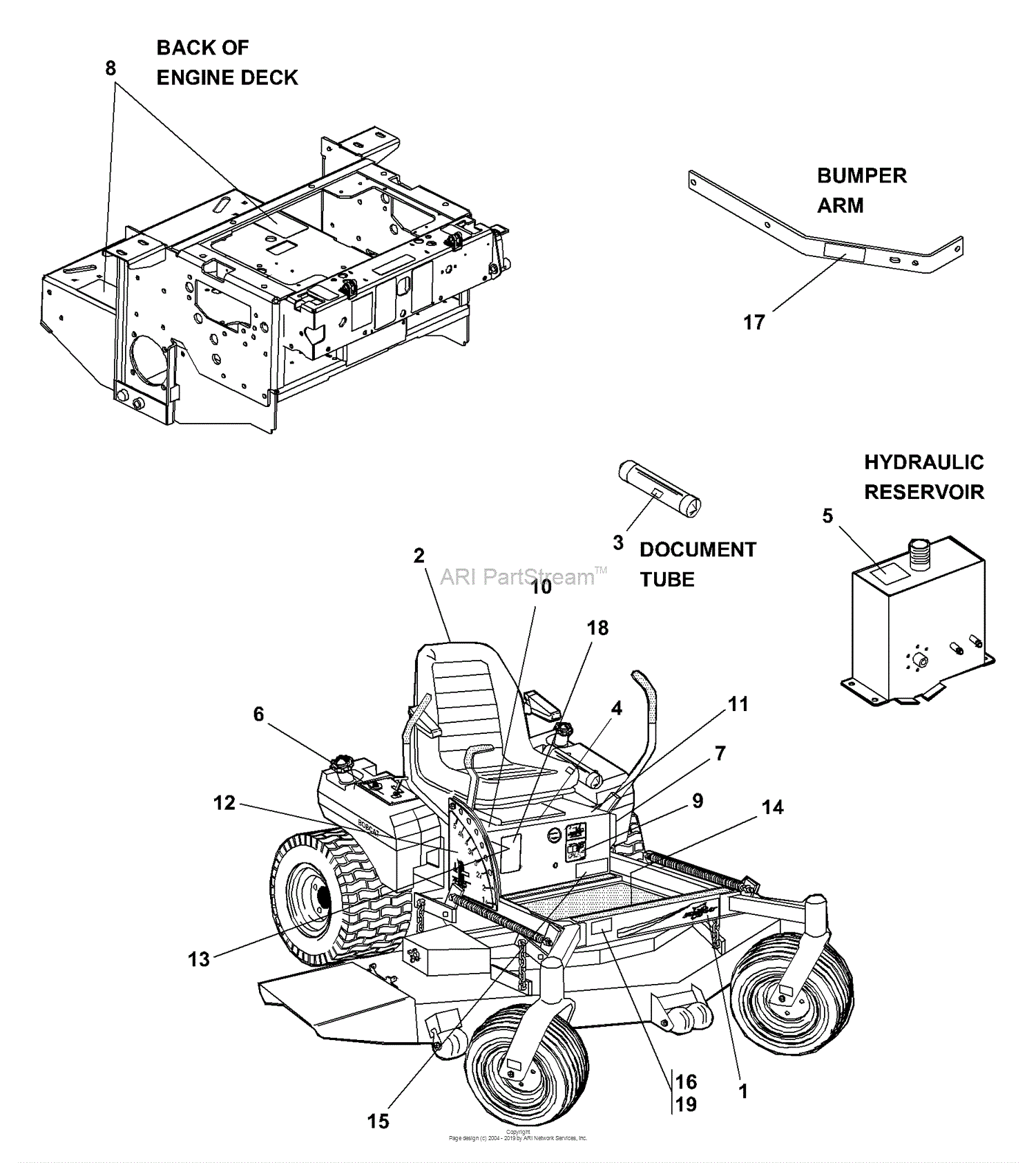 Bunton, Bobcat, Ryan 942239A - ZT 228EFI 28HP KLR W/72 Side Discharge ...